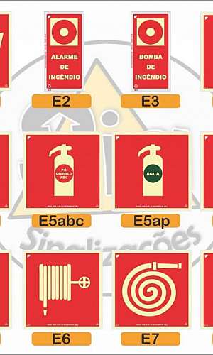 Placas de sinalização prevenção e combate a incêndio Placas de sinalização prevenção e combate a incêndio
